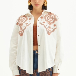CAMISA MANGA LONGA BORDADA
