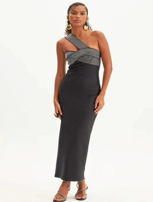 VESTIDO OMBRO UNICO SUPER MIDI